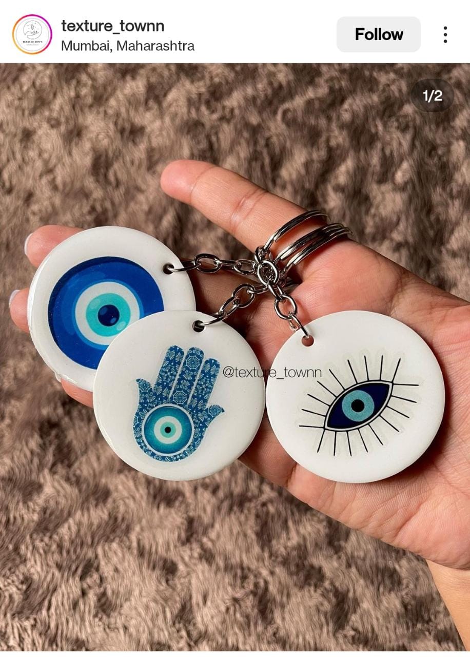 Colourful Evil Eye Sticker 4 | Tulsi Resin