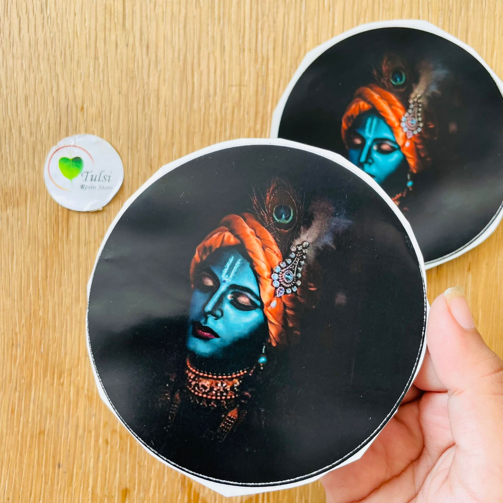 Colourful krishna Sticker - 4" Round