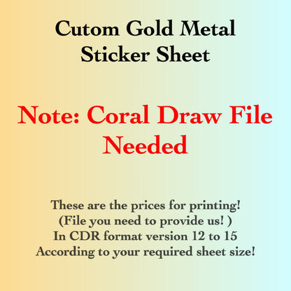 Custom Gold Metal Sticker Sheet | Tulsi Resin