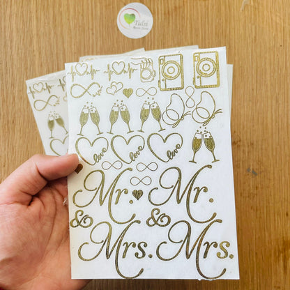 Distash / Defective Mr & Mrs Metal Sticker