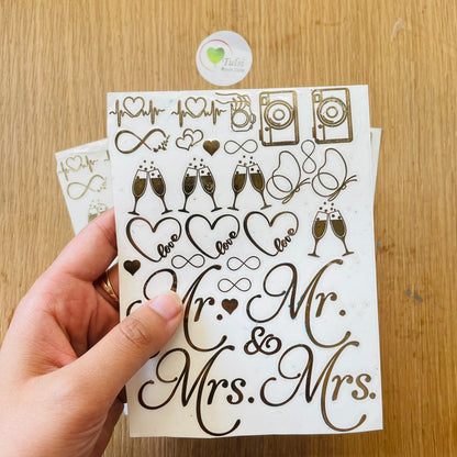 Distash / Defective Mr & Mrs Metal Sticker