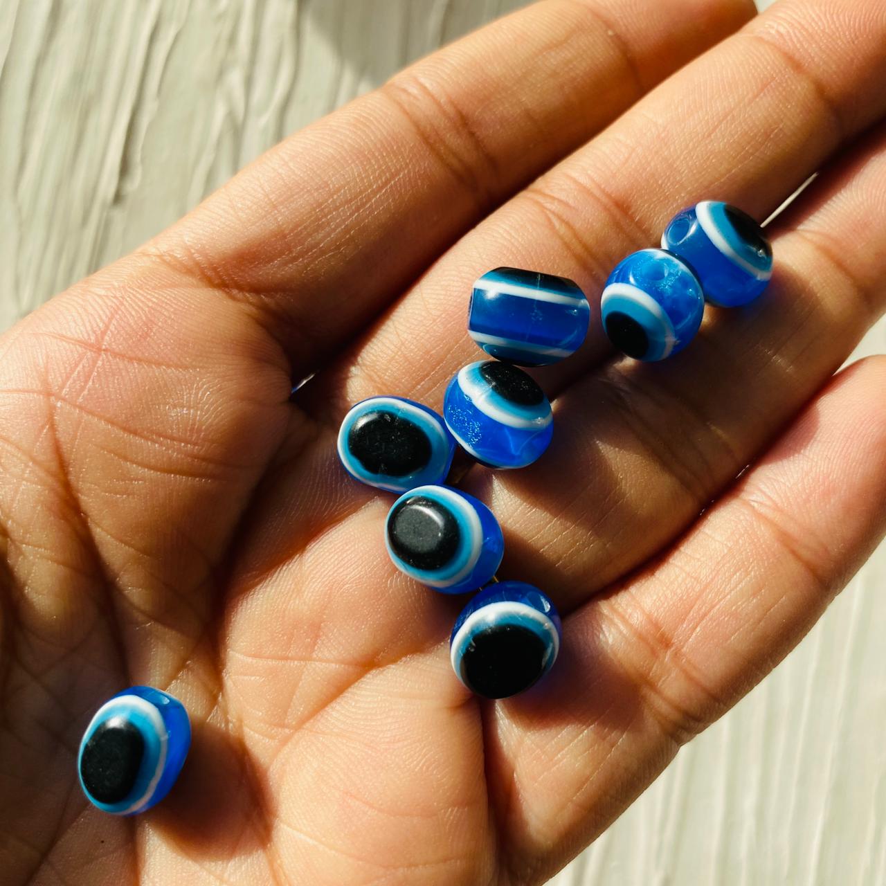 Oval Evil Eye beads (A) (2 pcs)