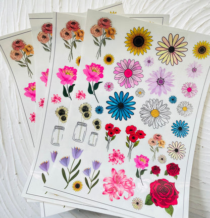 Colourful Flower Sticker Sheet