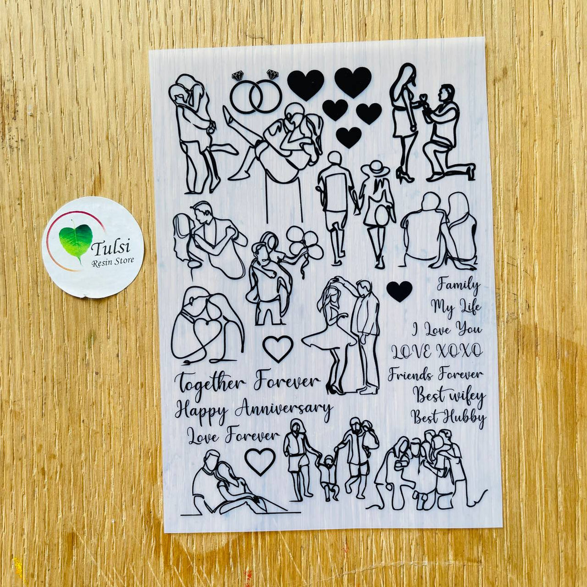 A6 Insert Sheet - Line Couple Art – Tulsi Resin Store