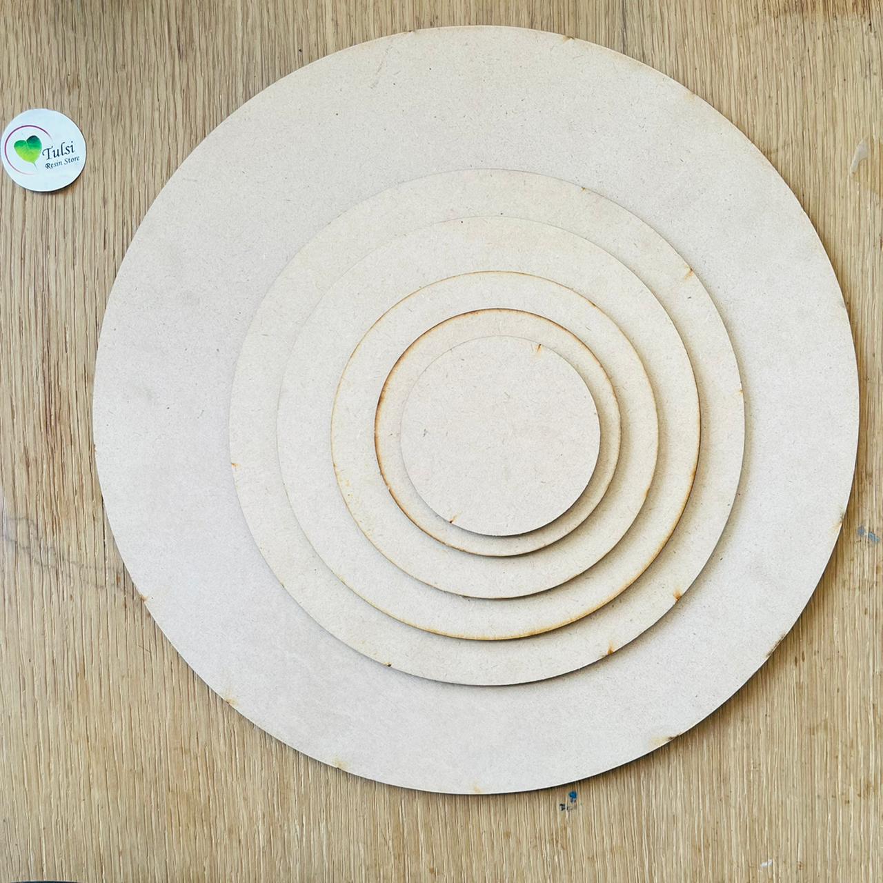 MDF 3 MM Round Base Without Hole Tulsi Resin Store