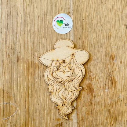 MDF Cutout Engraved - Line Lady