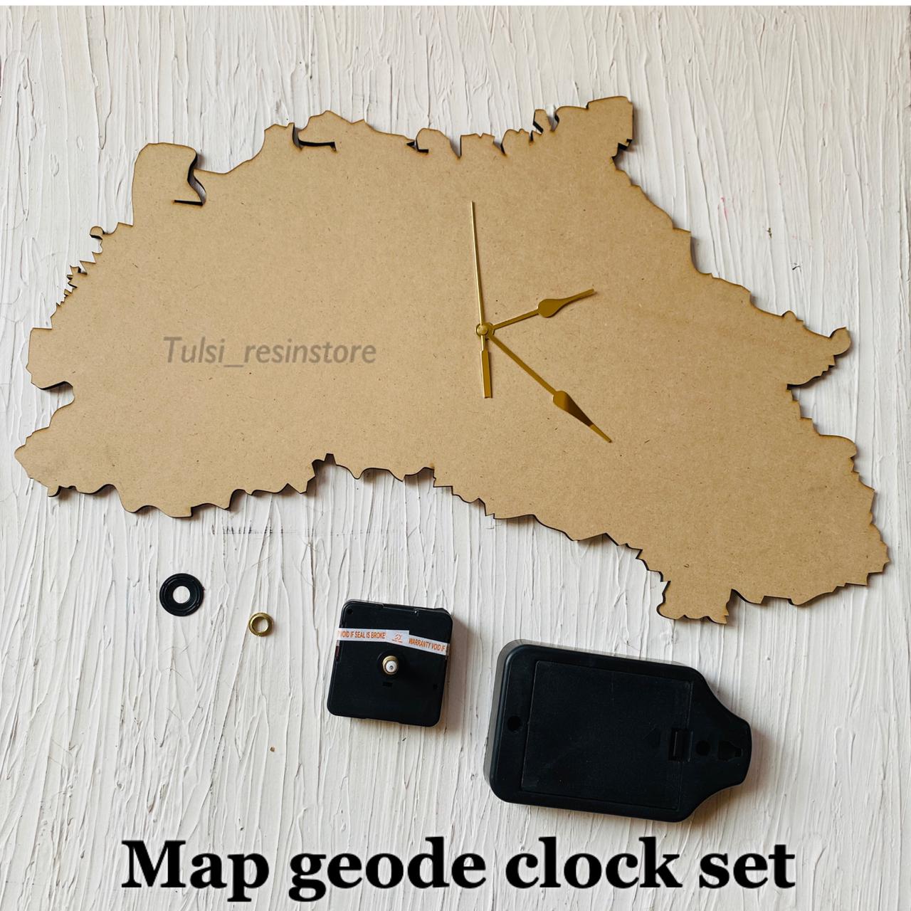 Map Geode Clock Set