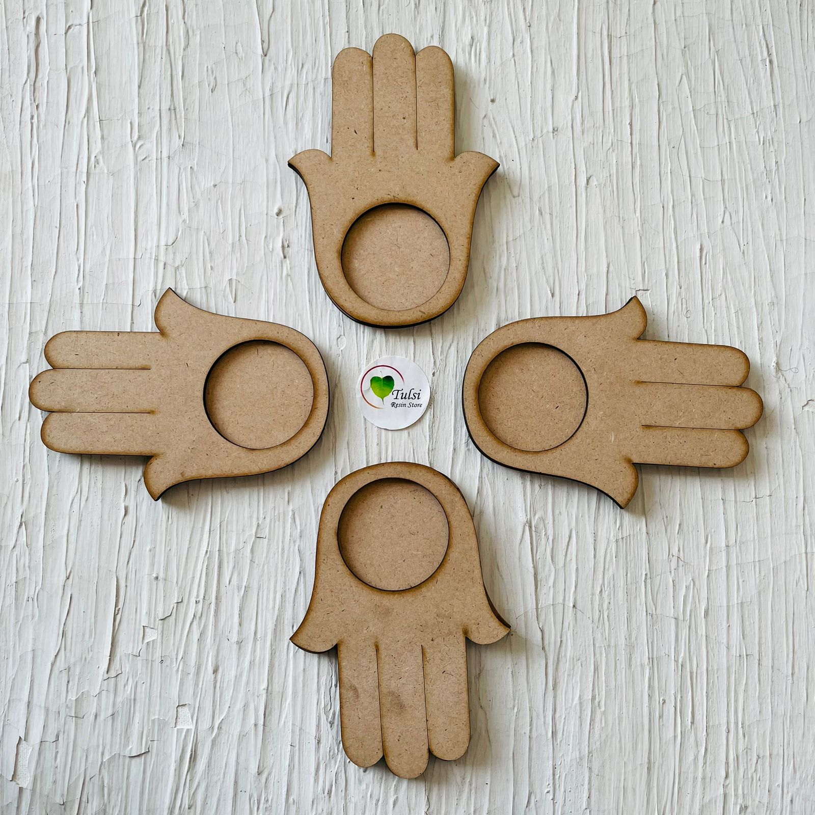 MDF Hamsa T-Light Holder (4 pcs)