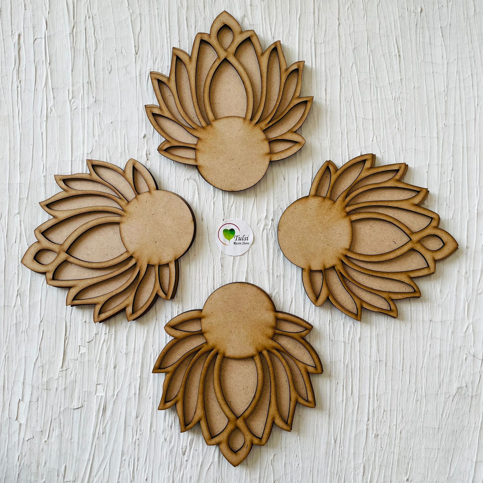 MDF Lotus T-Light Holder (4 pcs)