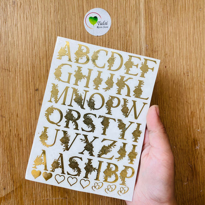 Metal Sticker - A6 Floral Alphabet Sheet