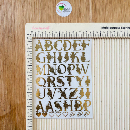 Metal Sticker - A6 Floral Alphabet Sheet