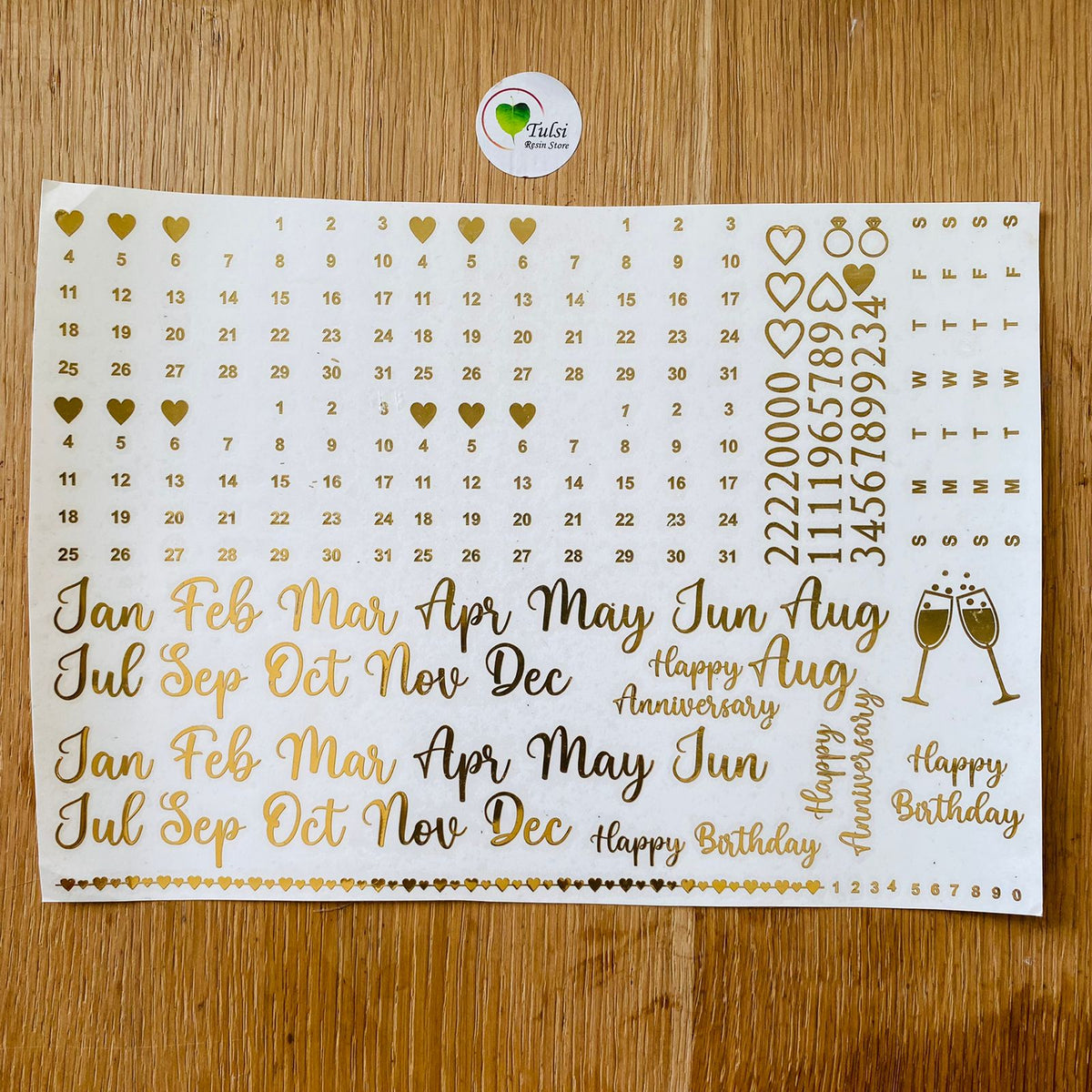 Metal Sticker - A4 Mix Calendar Sheet – Tulsi Resin Store