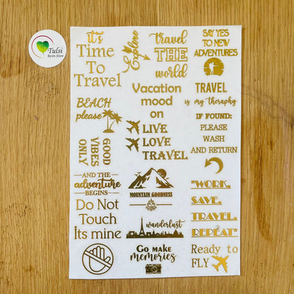 Metal Sticker - A5 Travel Captions (B)