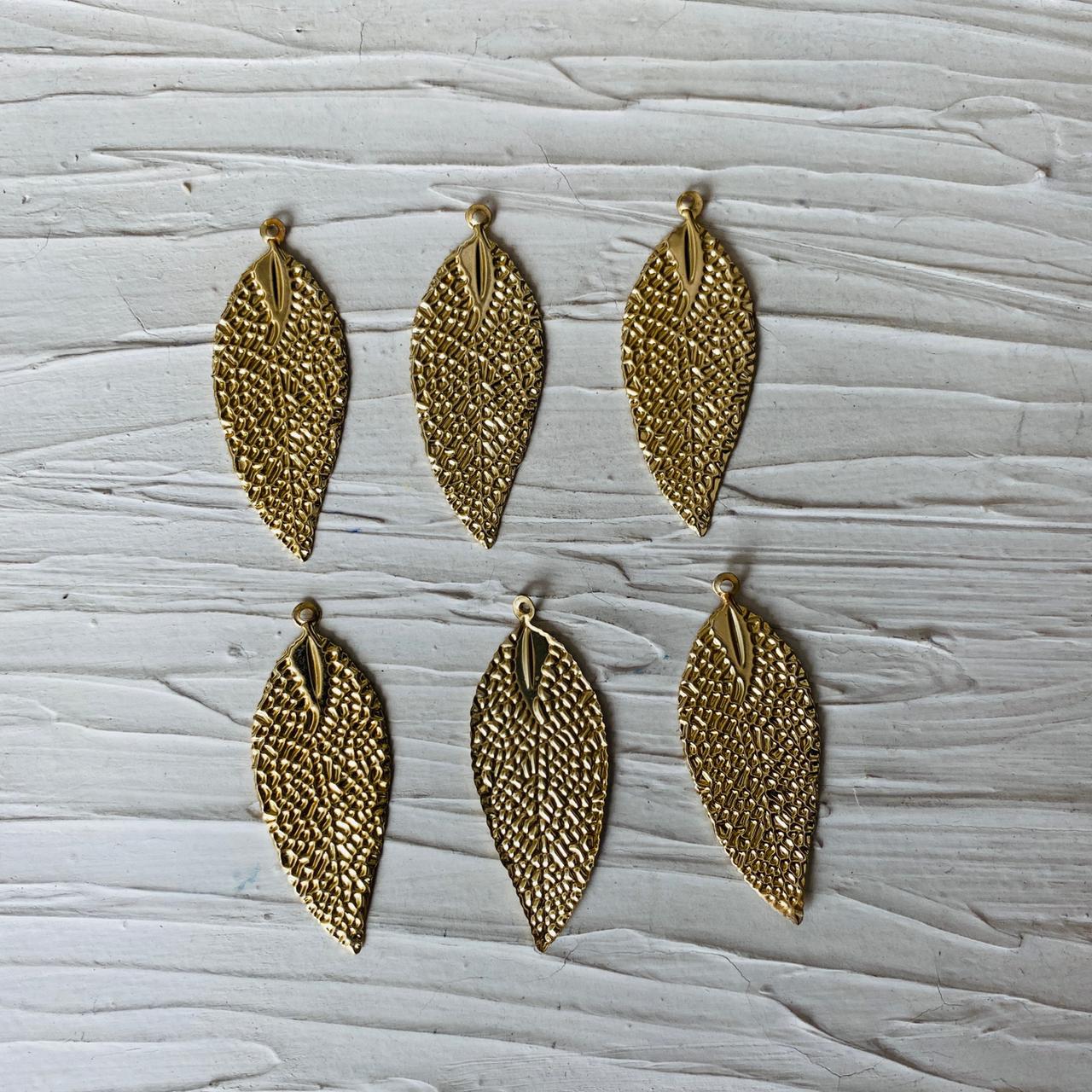 Metal Leaf Charm (A) (2pc)