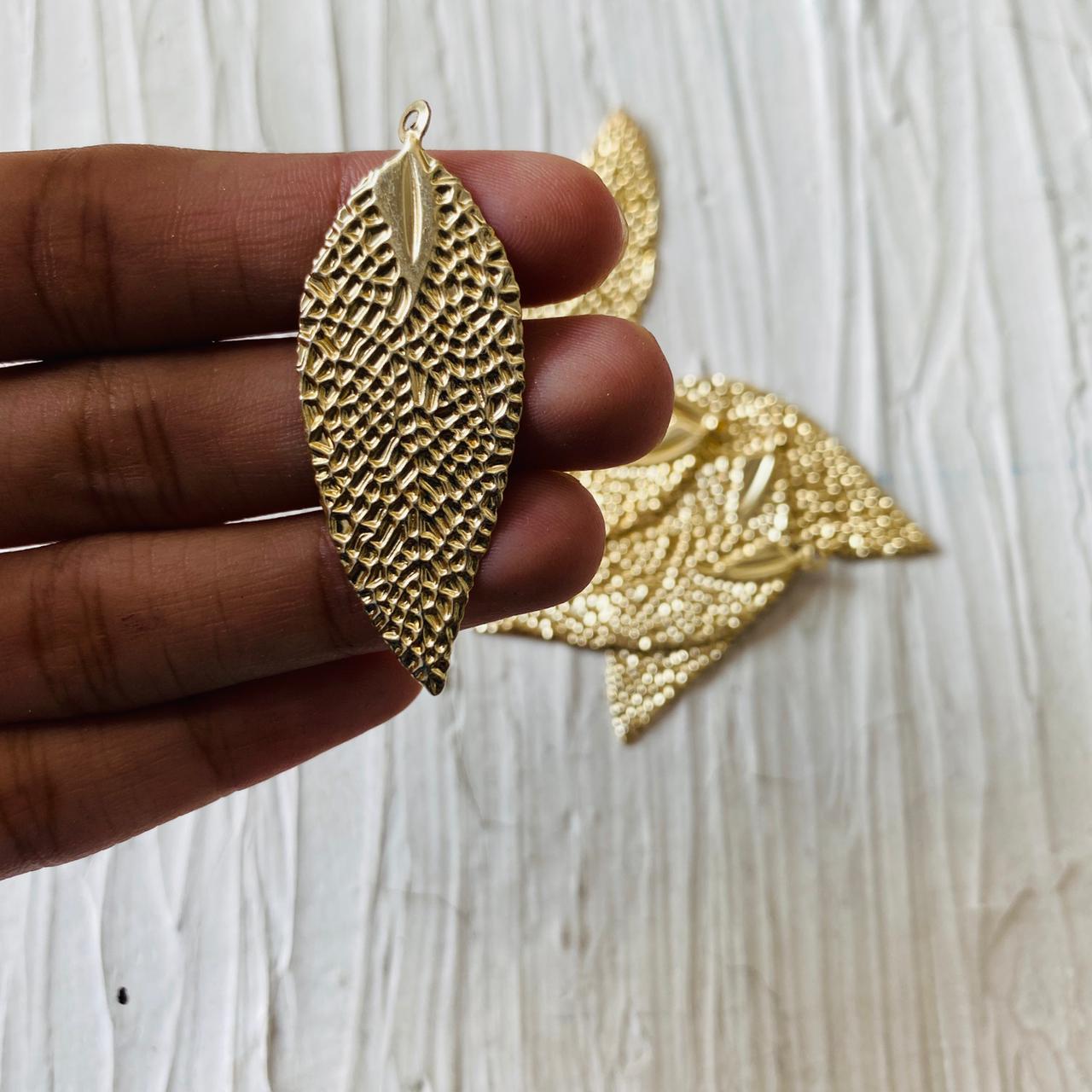 Metal Leaf Charm (A) (2pc)