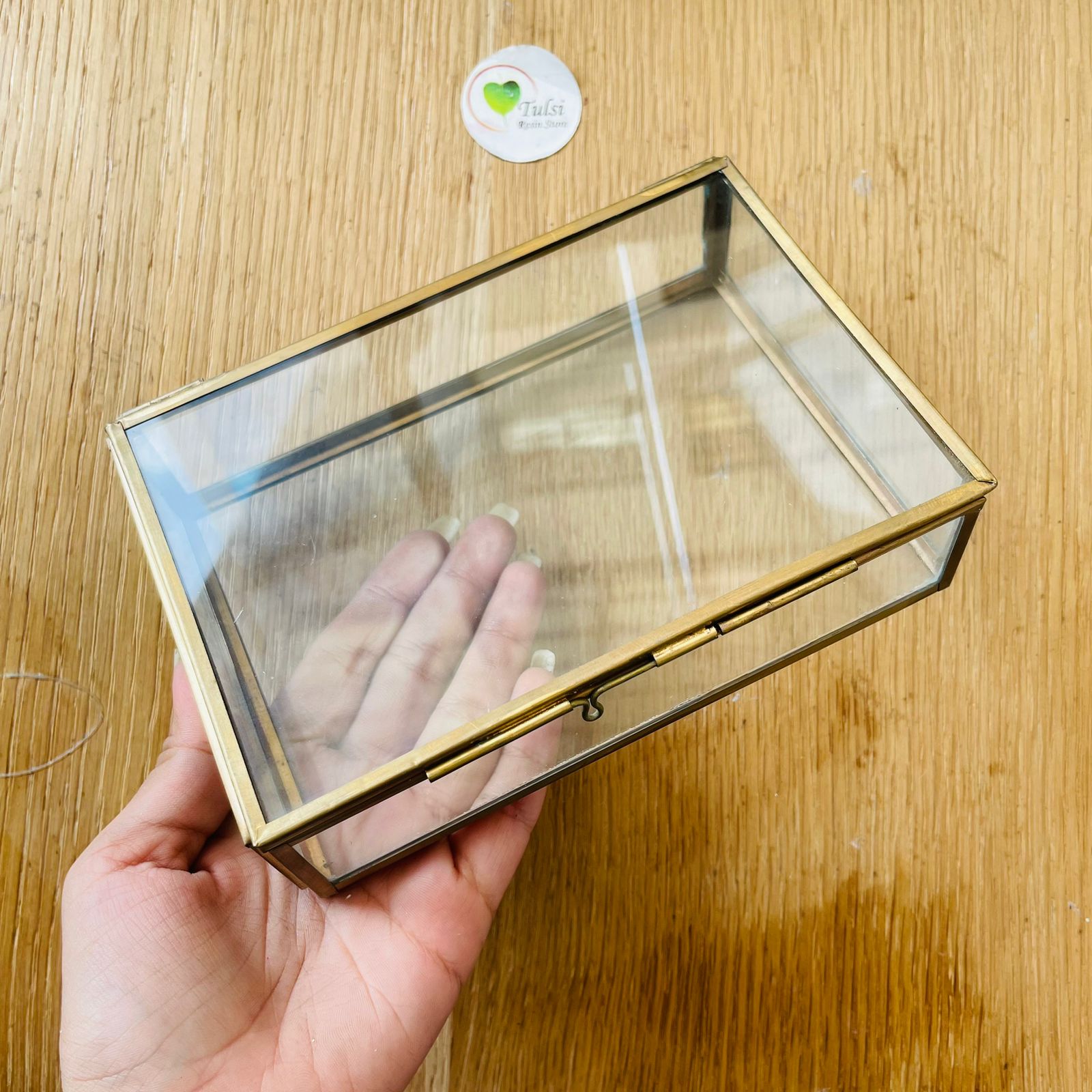Vintage Metal Glass Box (B)