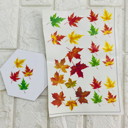 Colourful Maple Leaf Sticker