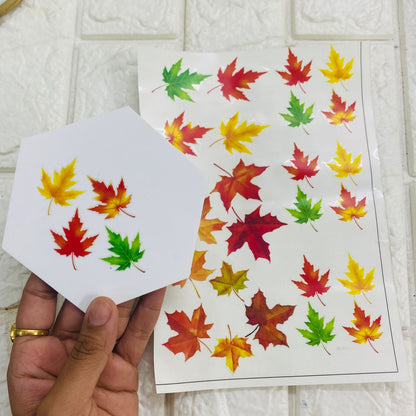 Colourful Maple Leaf Sticker