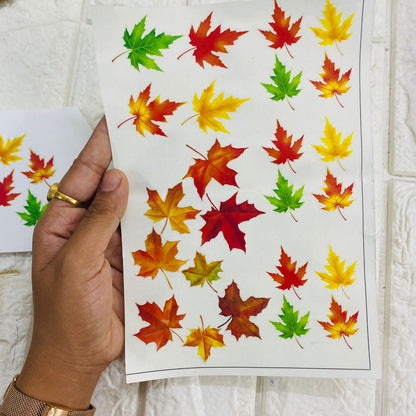 Colourful Maple Leaf Sticker