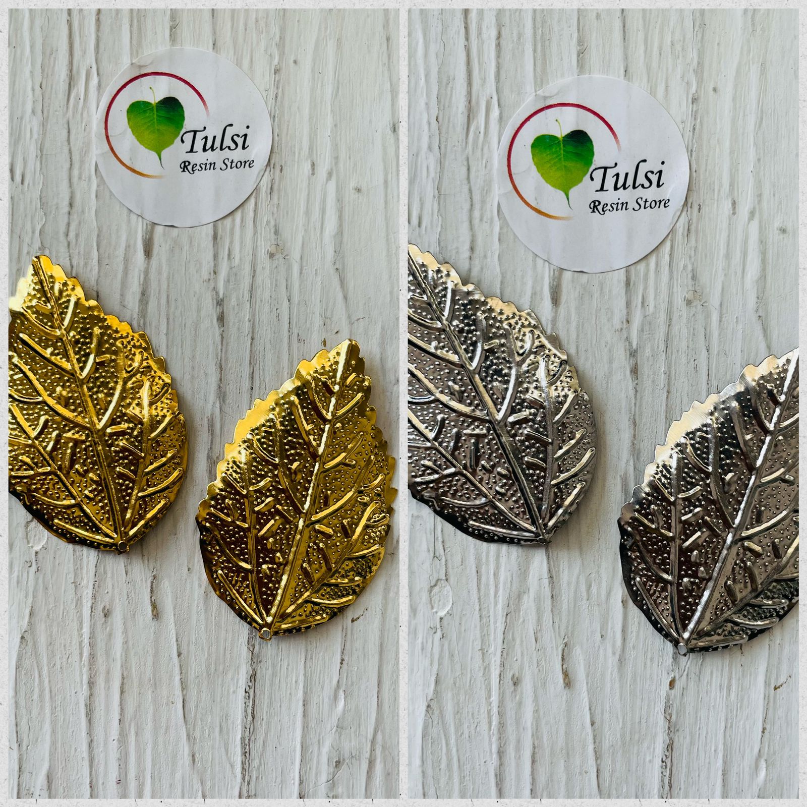 2 Pcs Metal Leaf Charm (D)