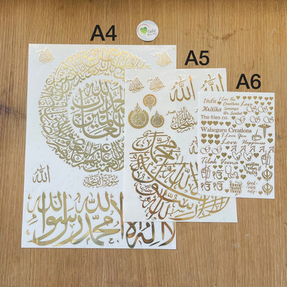 Custom Gold Metal Sticker Sheet