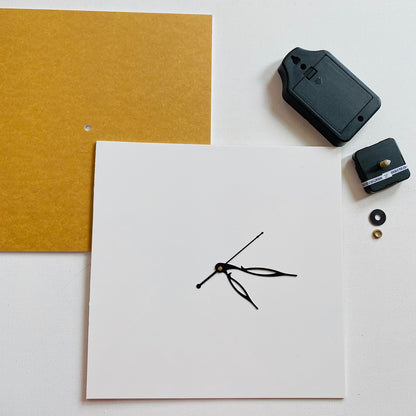 White Acrylic Square Clock Set