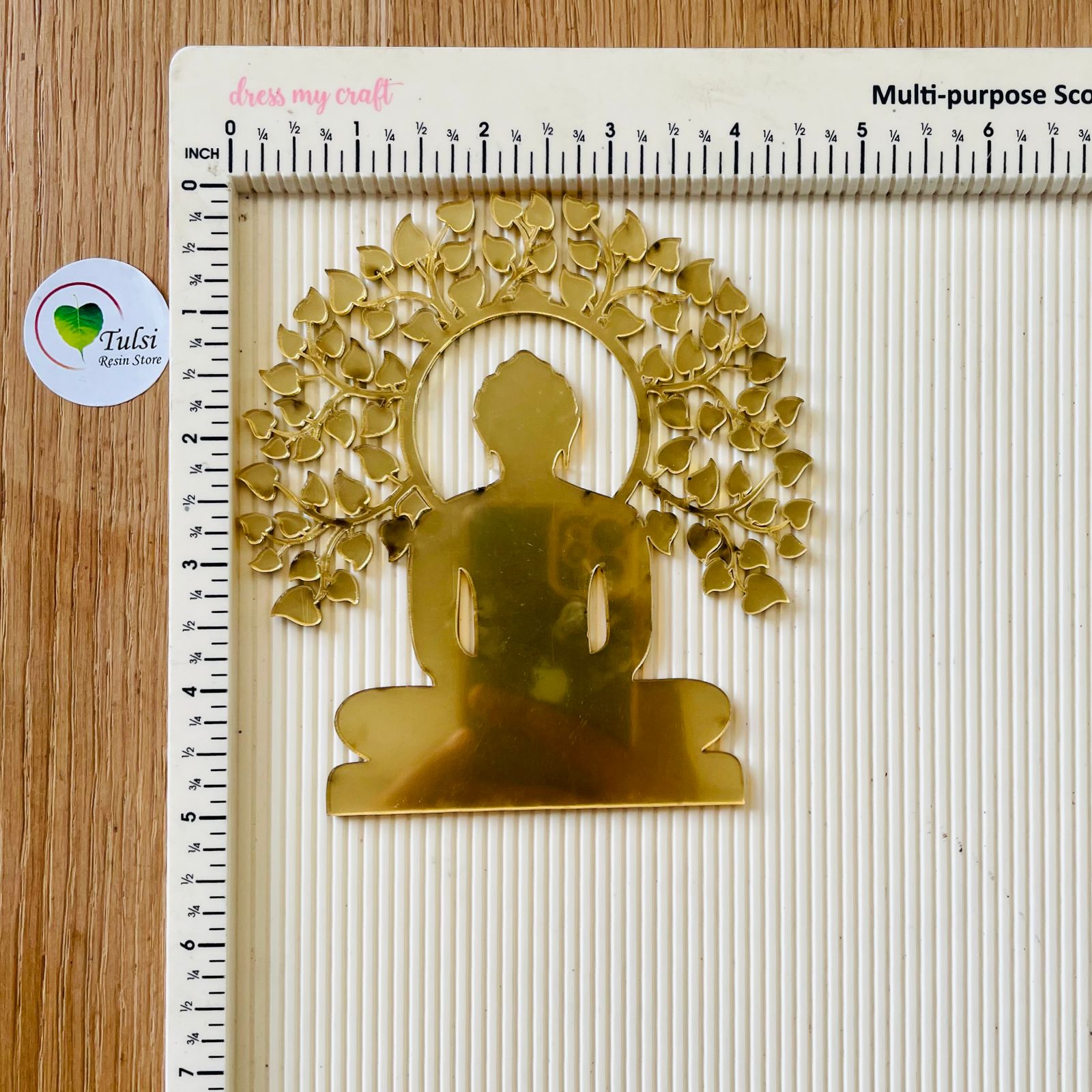 Acrylic Mahavir Swami With Tree Cutout (B)