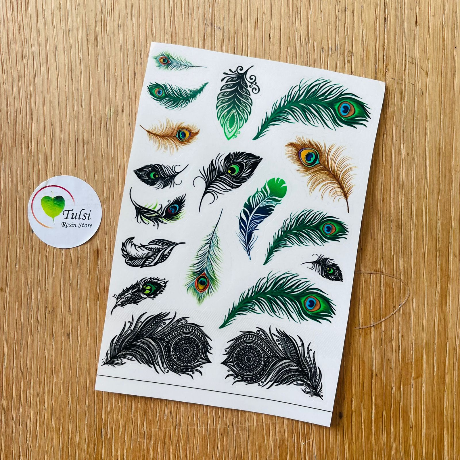 Colourful Feather Sticker Sheet