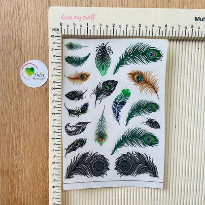 Colourful Feather Sticker Sheet