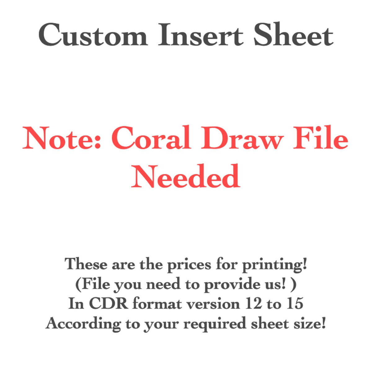 Insert Sheet - Custom – Tulsi Resin Store