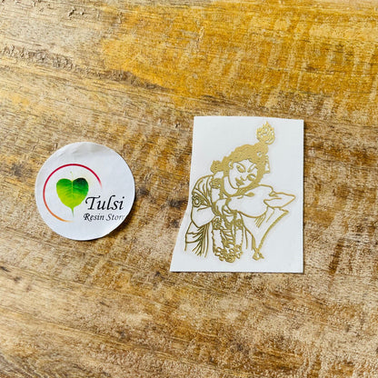 Metal sticker - krishna with cow